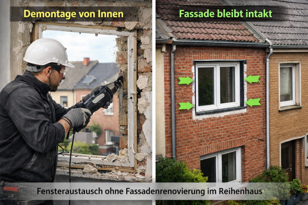 Fensteraustausch ohne Fassadenrenovierung im Reihenhaus – ist das möglich? (Fenster Hagen) fenster hagen